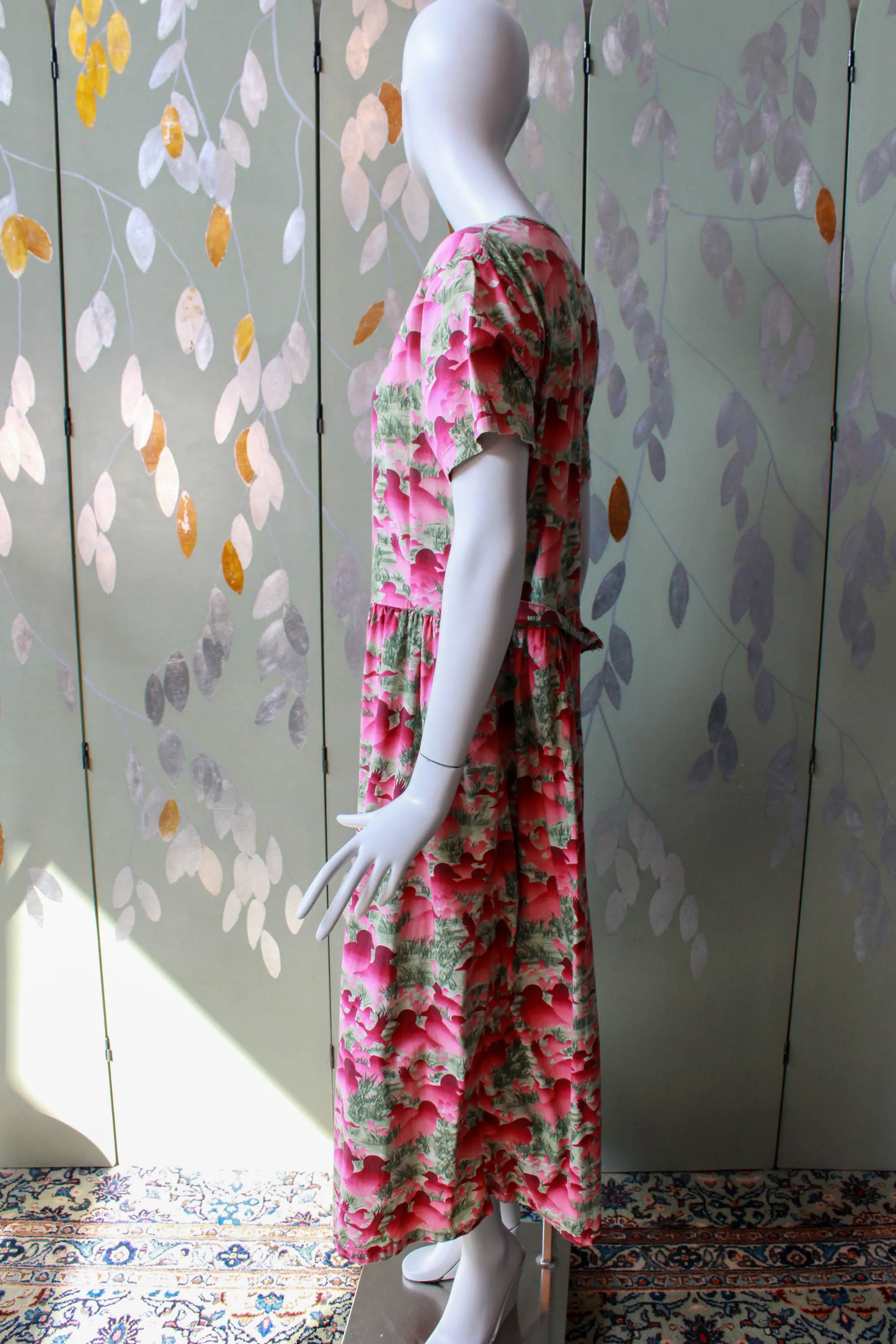 1980s Duck Print Cotton Dress, Large