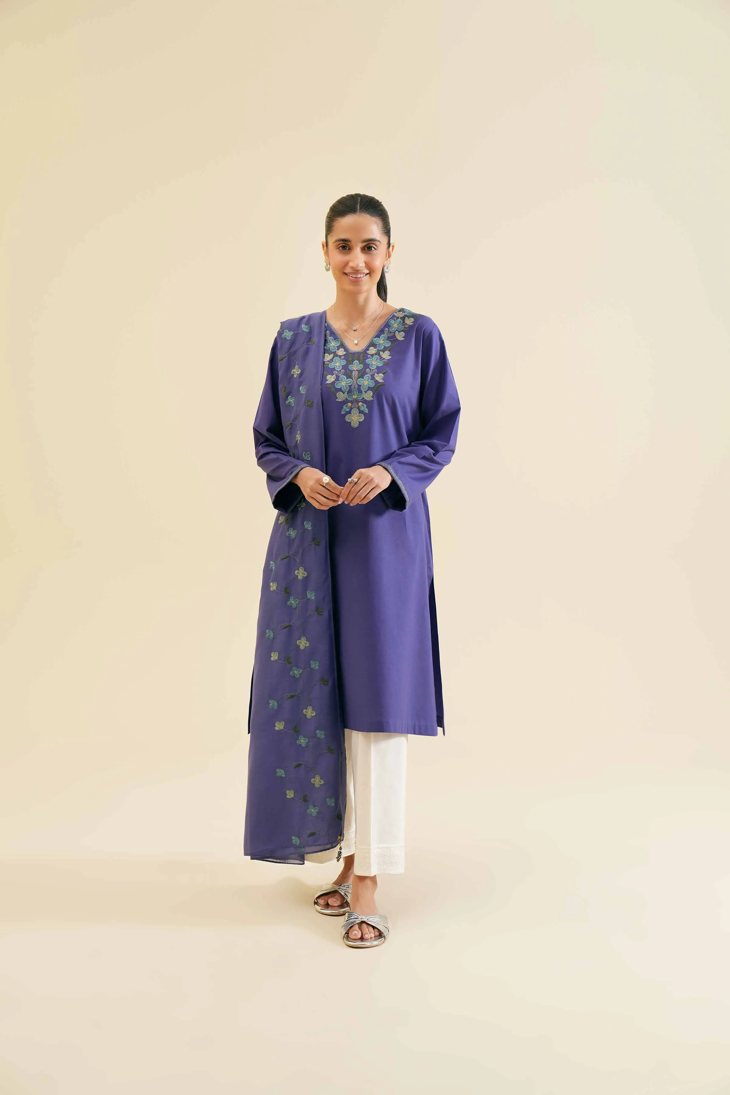 2 Piece - Embroidered Suit - PS24-117