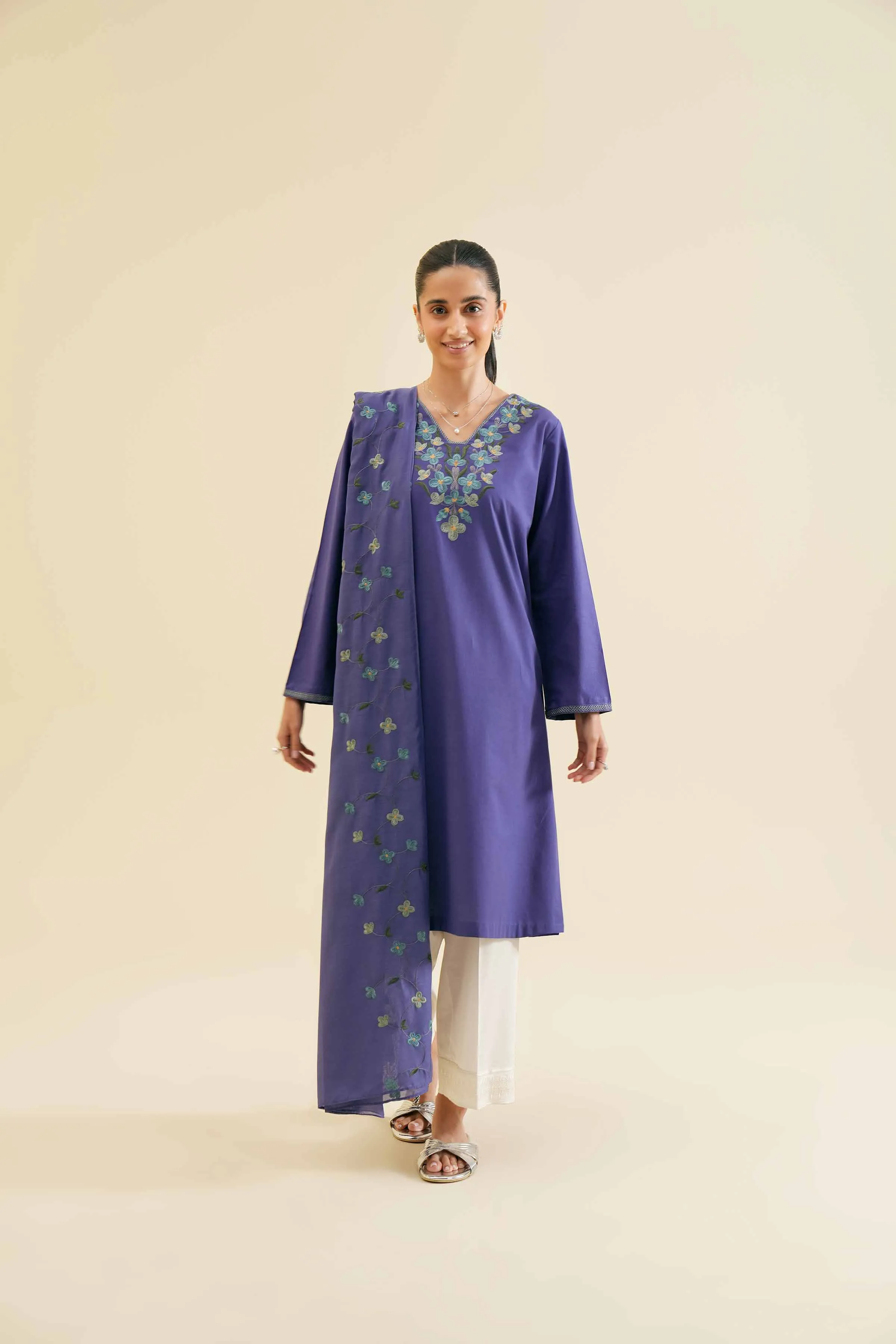 2 Piece - Embroidered Suit - PS24-117