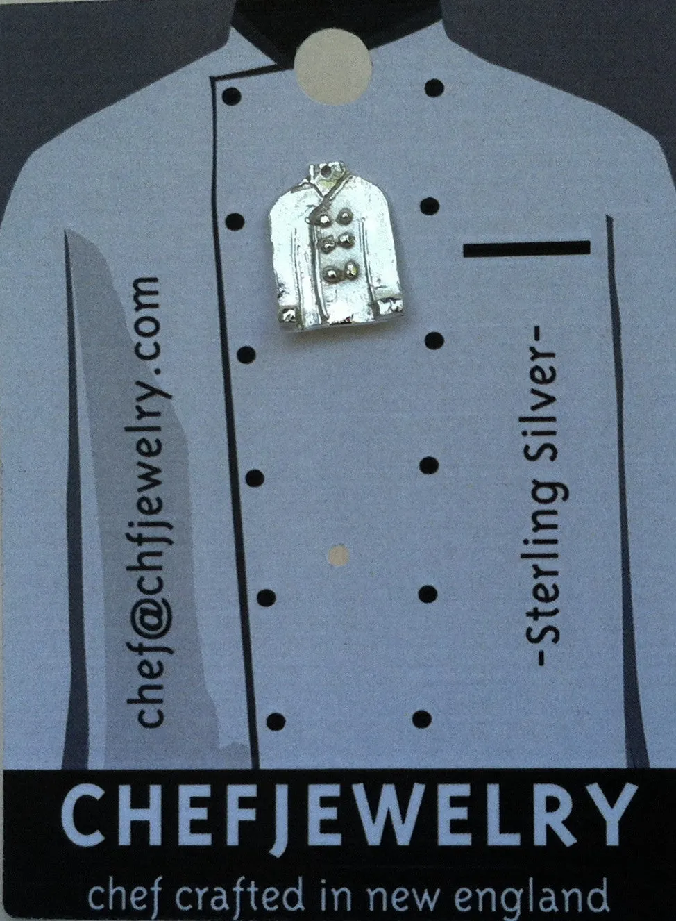 Chef Jacket Charm in Sterling Silver