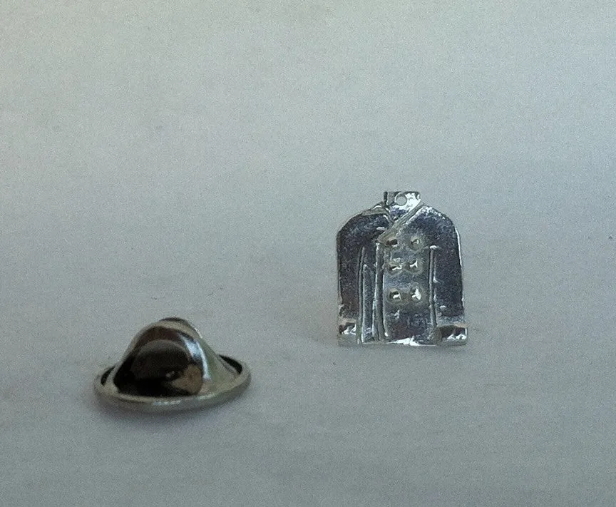 Chef Jacket Pin or Tie Tack in Sterling Silver