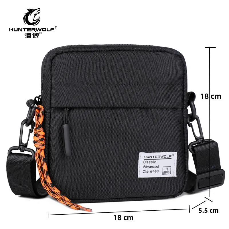 deanwangkt Wolf Hunting New Mobile Phone Bag Men's Summer Mini Fashion Messenger Bag Men's Shoulder Bag Trendy Cross-Border Simple Bag Trendy