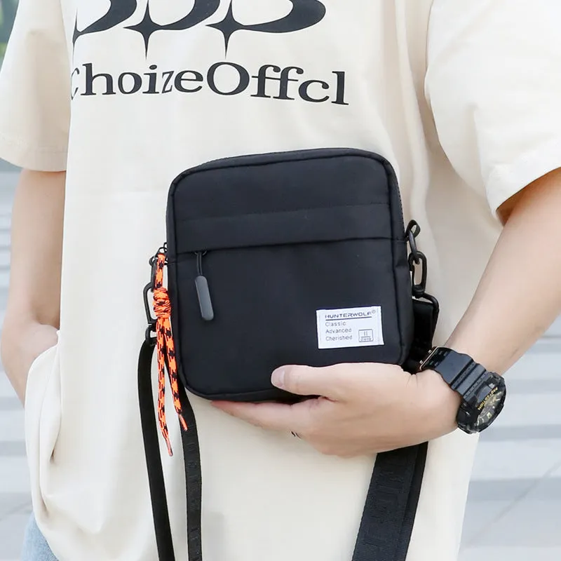 deanwangkt Wolf Hunting New Mobile Phone Bag Men's Summer Mini Fashion Messenger Bag Men's Shoulder Bag Trendy Cross-Border Simple Bag Trendy