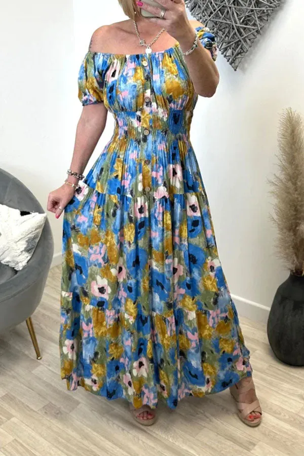 Flower Print Magic Long Maxi Sun Dress