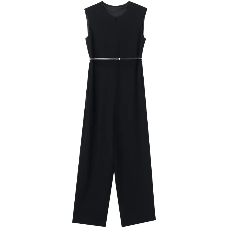 Full Length Triacetate Sleeveless Jumpsuit