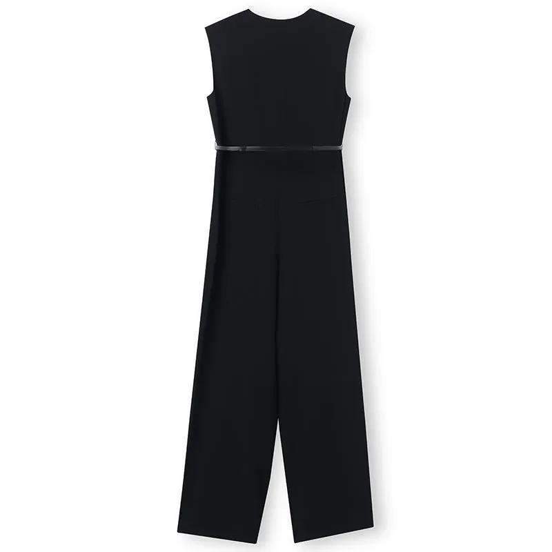 Full Length Triacetate Sleeveless Jumpsuit