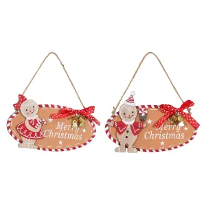 Gingerbread Hanging Oval Sign Asst