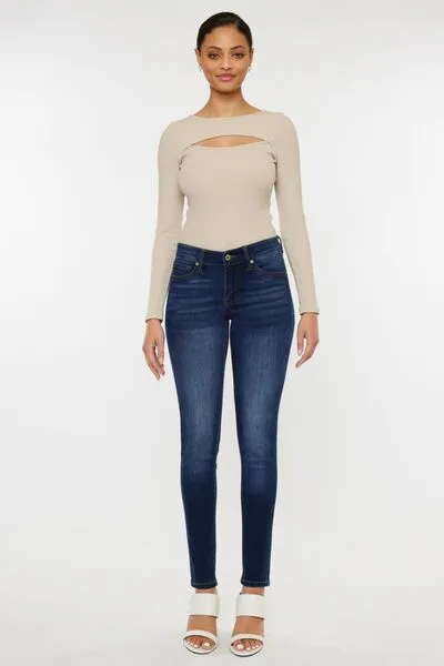 Kancan Mid Rise Gradient Skinny Jeans