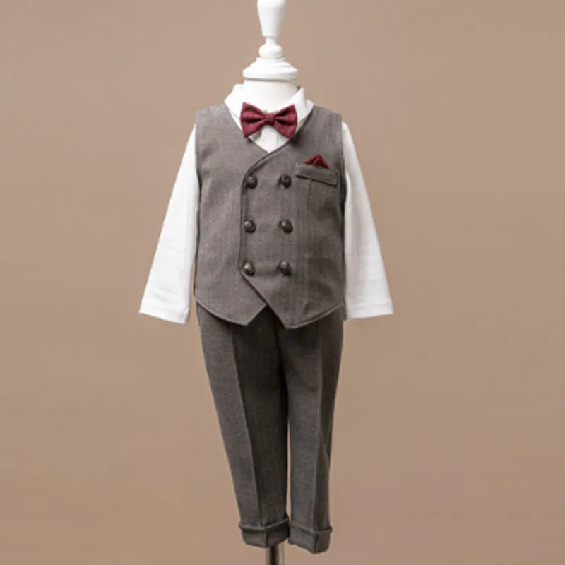 Korean Wyman Suit Set (Vest Shirt Pants)