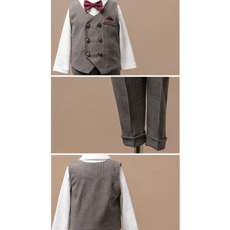 Korean Wyman Suit Set (Vest Shirt Pants)