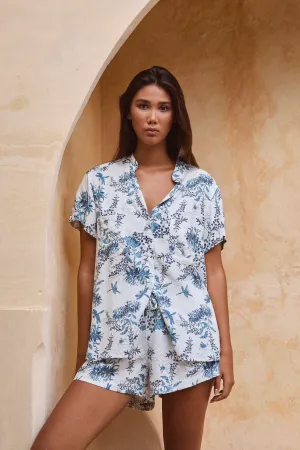 Maggie Pyjama Set - Summer Toile - Aegean Blue