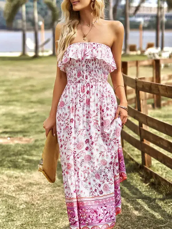 New Ladies Bohemian Casual Vacation Long Dress