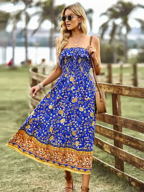 New Ladies Bohemian Casual Vacation Long Dress