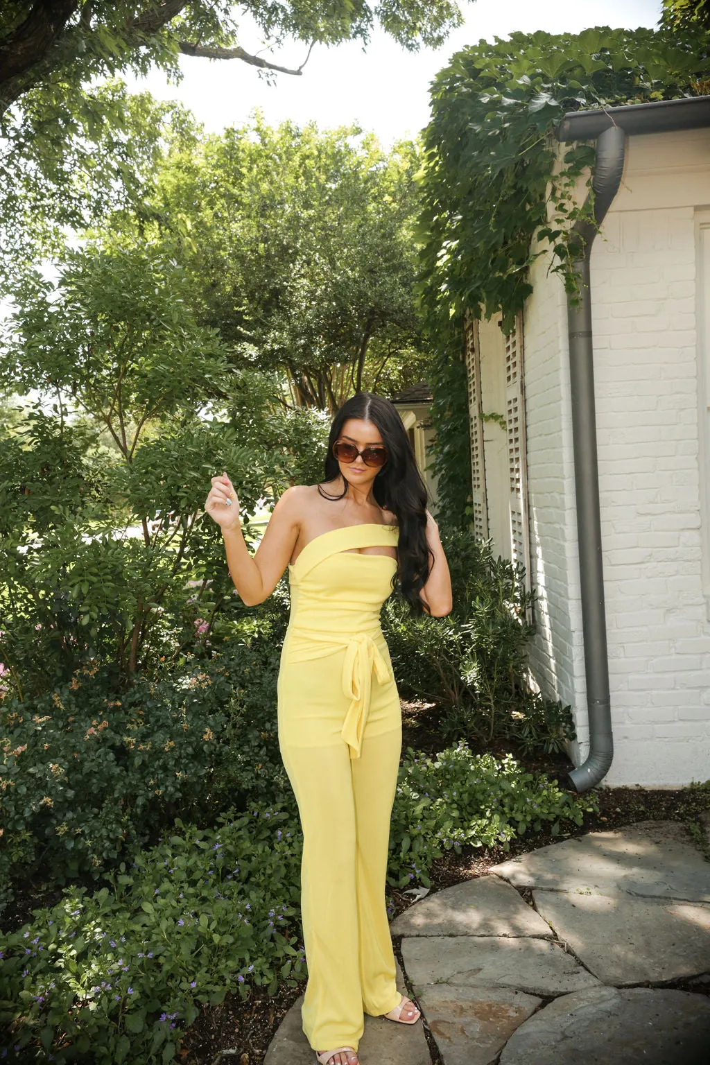 One Shoulder Jumpsuit (Yellow)