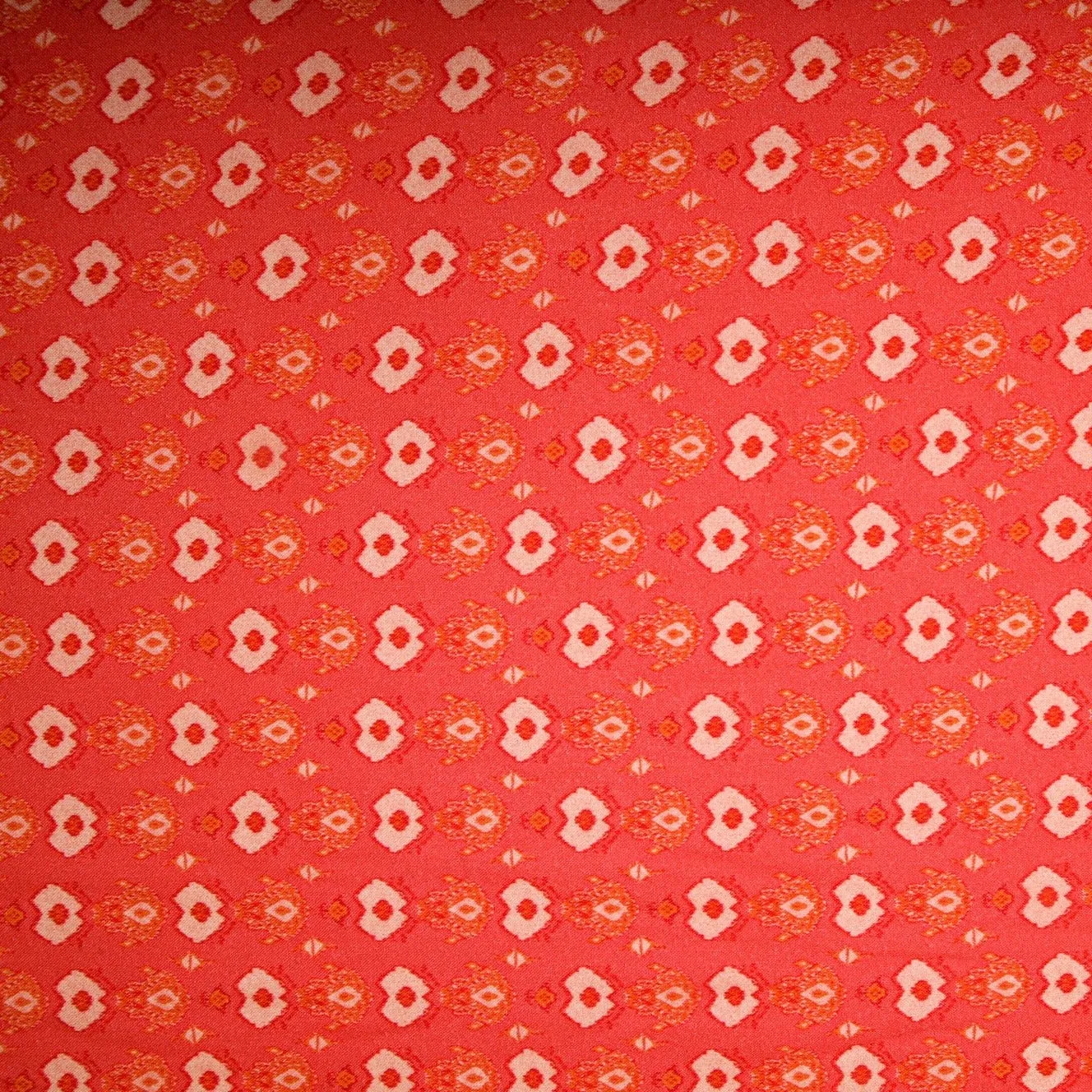 Orange Traditional Print Rayon Fabric