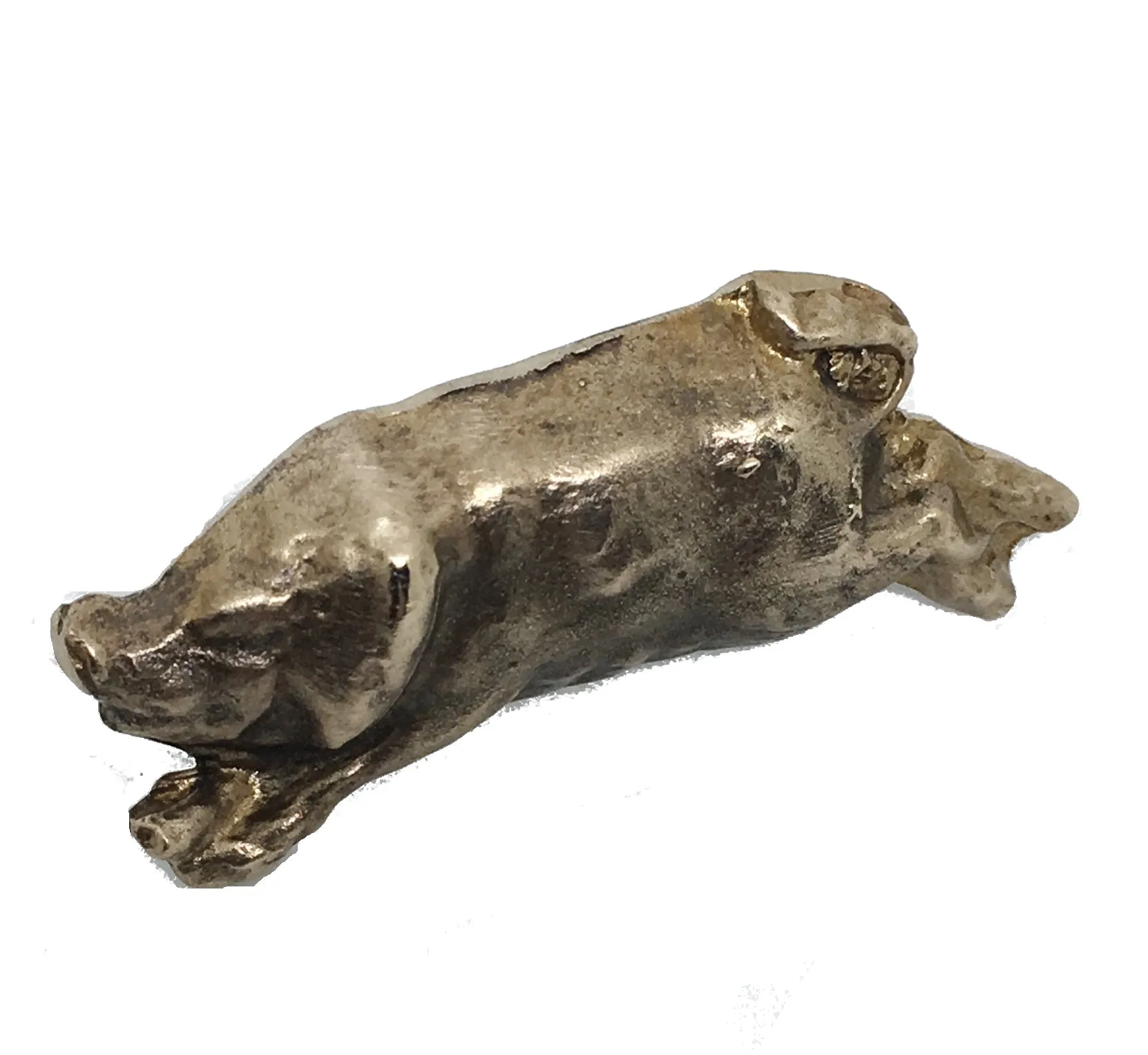 Pig Tie Tack in Bronze