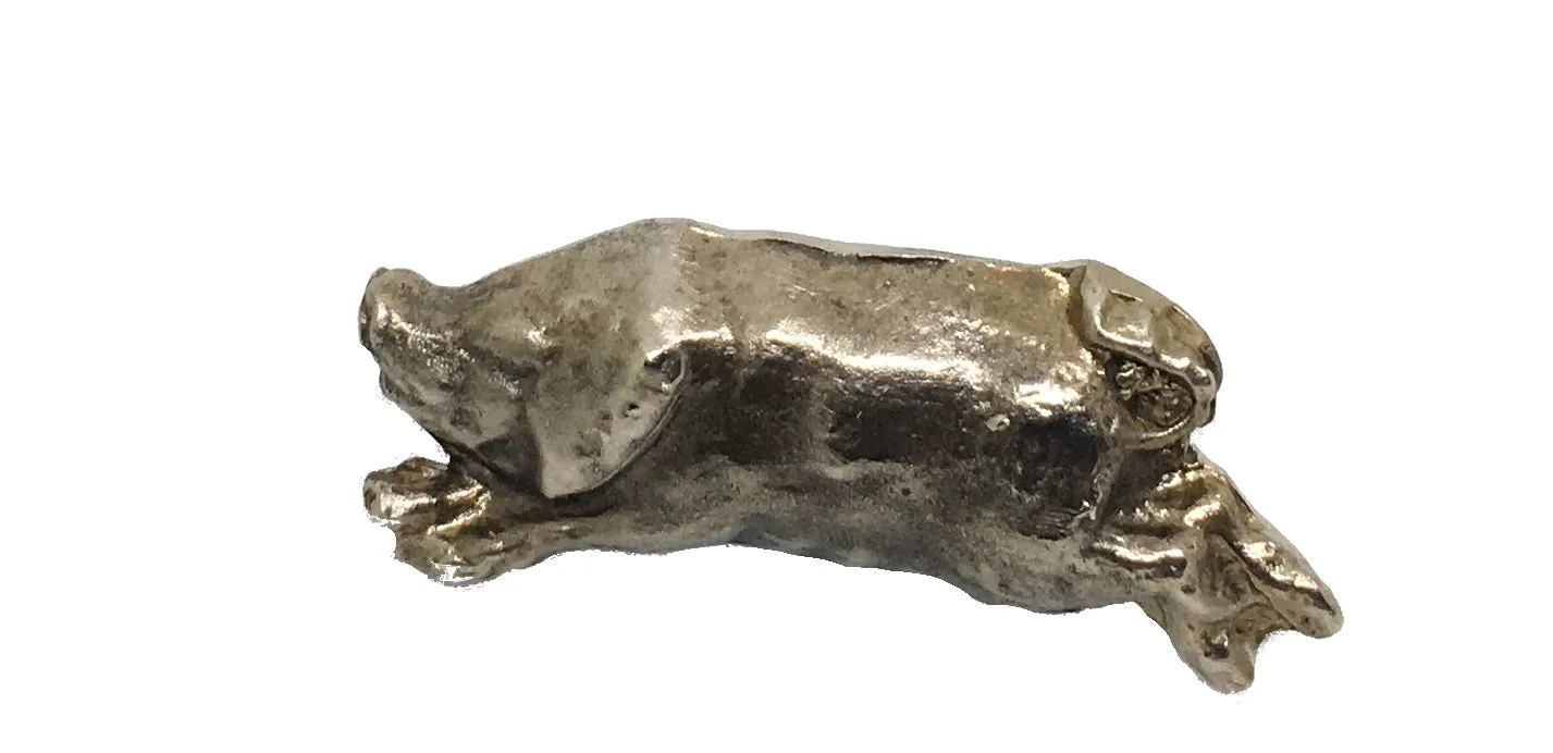 Pig Tie Tack in Bronze