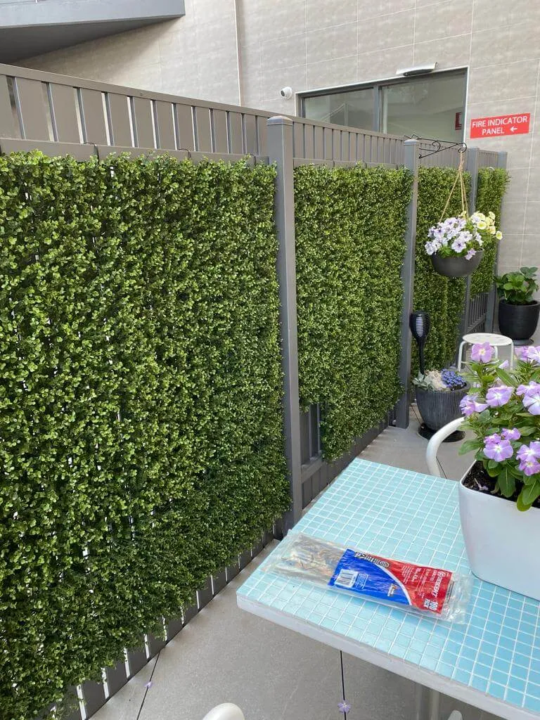 Premium Natural Buxus Artificial Hedge Panel 1m x 1m UV Resistant