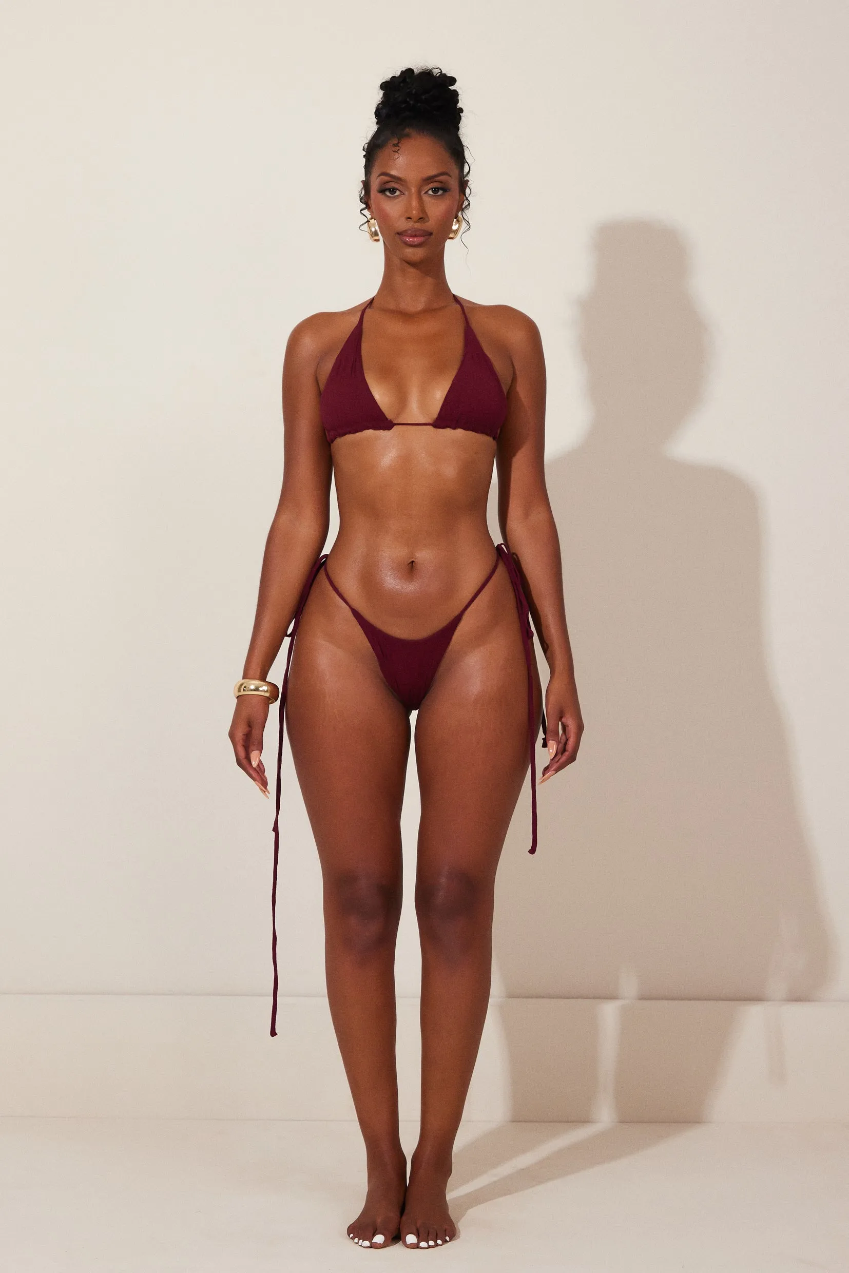 The Brigette Bikini in Wine 