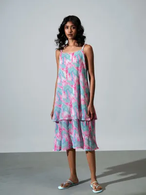 Tie-Dye Viscose Sleeveless Strappy Dress